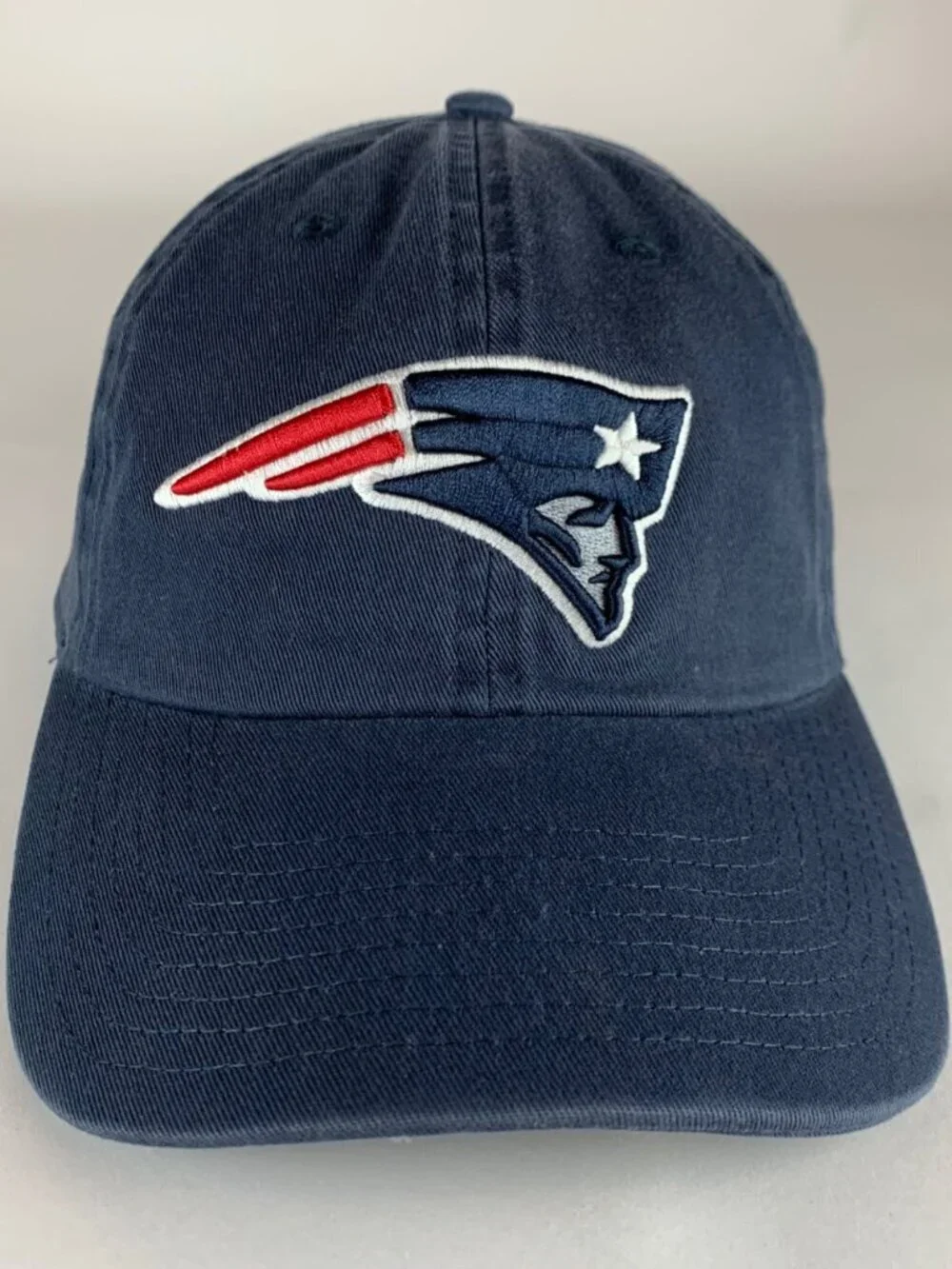 New England Patriots NFL Navy Blue 47 Brand Clean Up Relaxed Fit Strapback Hat